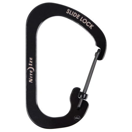 Mousqueton auxiliaire Nite Ize SlideLock Stainless Steel noir Černá