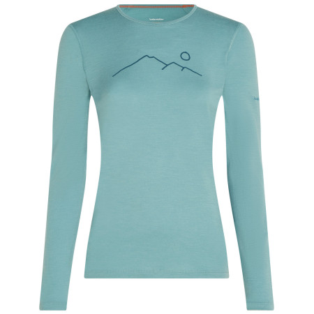 T-shirt fonctionnel femme Icebreaker Women Merino 200 Oasis LS Crewe Rainer Ridge bleu clair Hydro