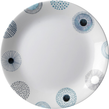 Assiette Brunner Dinner plate ø 25 cm White blanc / bleu