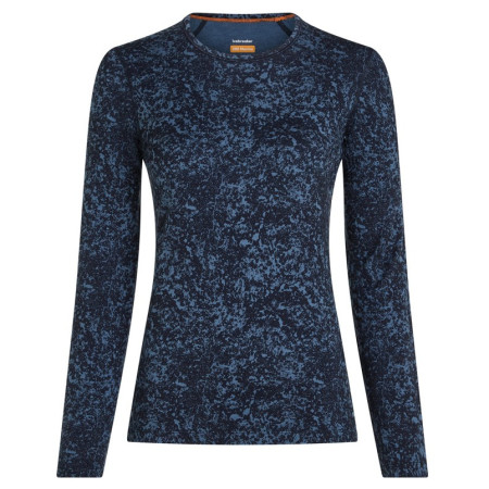 T-shirt fonctionnel femme Icebreaker Women M 200 Oasis LS Crewe Moss BloomAOP bleu / noir Midnvy/Dawn/Aop