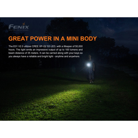 Lampe torche Fenix E01 V2.0 black