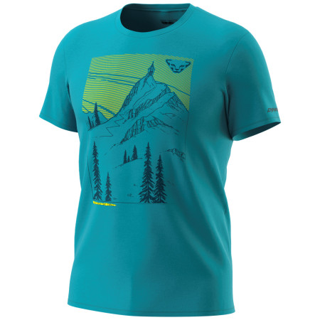 T-shirt homme Dynafit Artist Series Dri T-Shirt M turquoise storm blue/SKI TRACES ON TOP