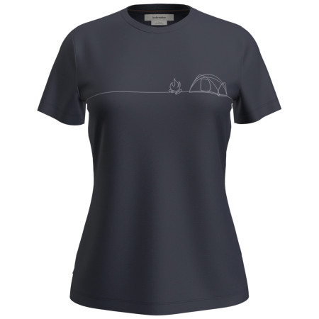 T-shirt fonctionnel femme Icebreaker W Mer 150 Tech Lite SS Tee Single Line C bleu foncé Midnight Navy