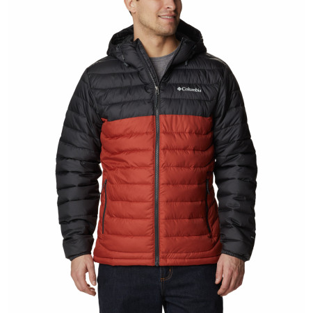 Veste homme Columbia Powder Lite Hooded Jacket noir / rouge Warp Red, Shark