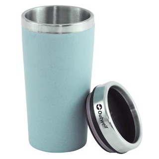 Mug isotherme Outwell Vacuum Bamboo Mug bleu clair