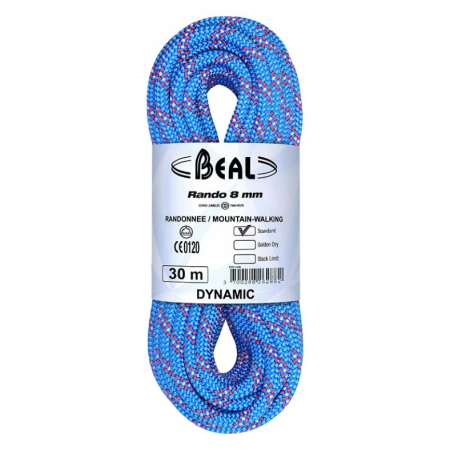 Corde d'escalade Beal Rando 8 mm (48 m) bleu BLUE