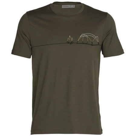 T-shirt homme Icebreaker Men Tech Lite II SS Tee Single Line Camp green loden