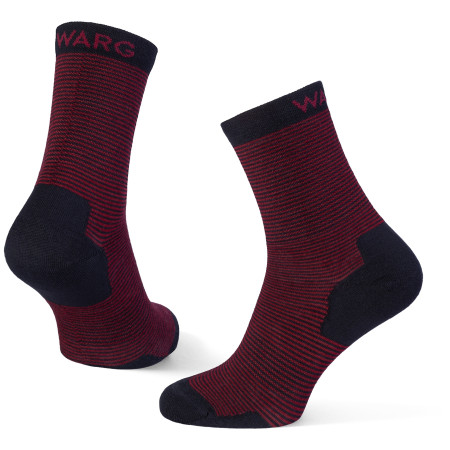 Chaussettes Warg Happy Merino M Mini Stripes bleue / rouge Navy/Wine