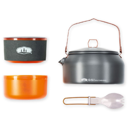Set de vaisselle GSI Outdoors Halulite Ketalist noir / orange