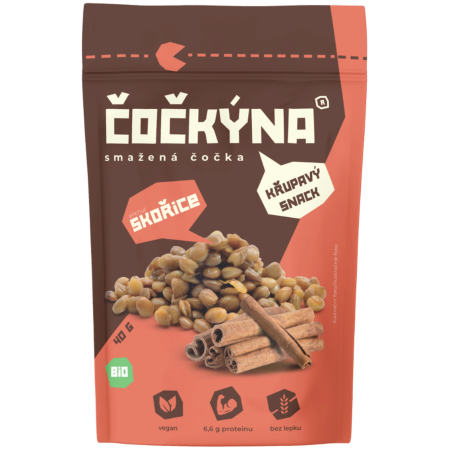 Aliments à emporter Čočkýna Chips de lentilles : Cannelle