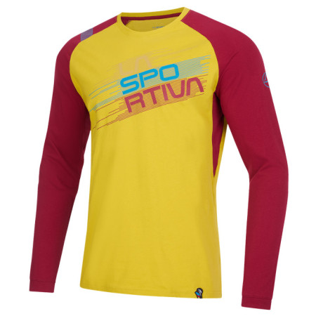 T-shirt homme La Sportiva Stripe Evo Long Sleeve M jaune / rouge Moss/Sangria