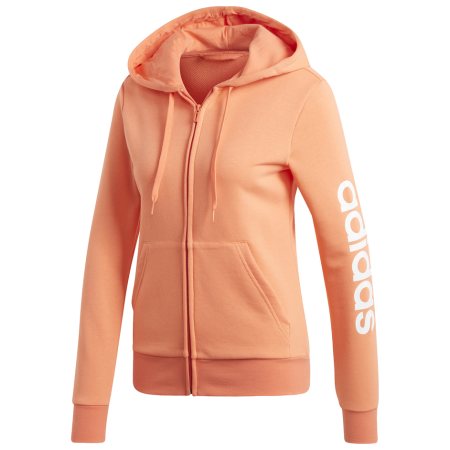 Sweat-shirt femme Adidas Essentials Linear FZ HD orange