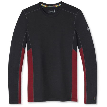 T-shirt fonctionnel homme Smartwool Merino Sport 150 Long Sleeve Crew noir / rouge TibetanRedHeatherBlack