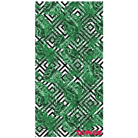 Serviette sechage rapide Towee Monstera 80x160 cm blanc / vert Monster