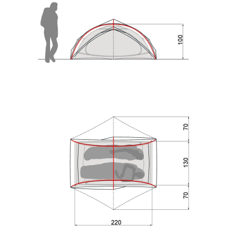 Tente ultra-légère 2 personnes Vaude Ultralight Space 2P
