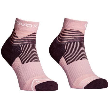 Chaussetttes en laine mérinos pour femme Ortovox All Mountain Quarter Socks W rose Dawn Rose