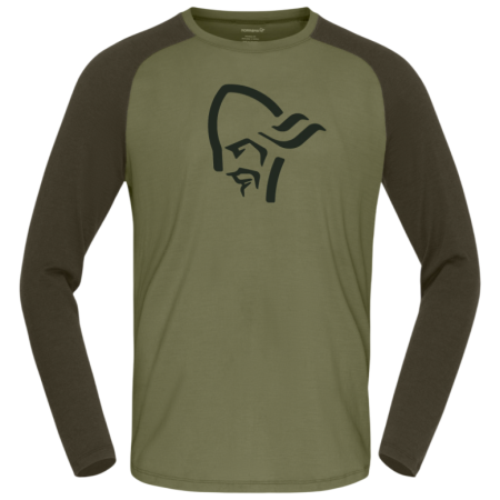 T-shirt fonctionnel homme Norrona femund pureUll Long Sleeve olive Loden Green