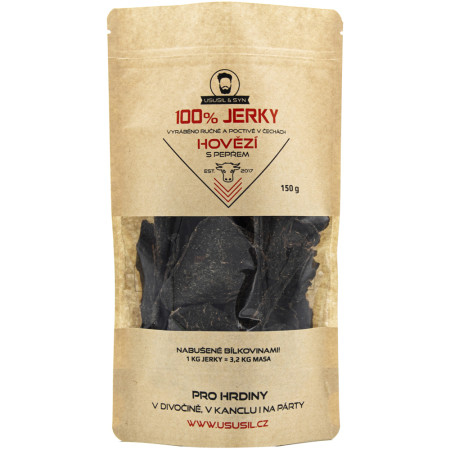 Jerky Usušil & Syn Hovězí s pepřem 150 g brun