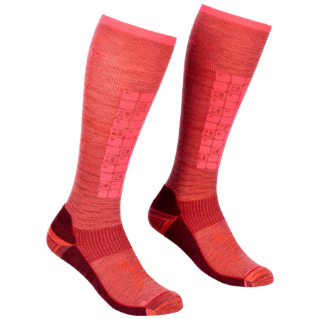 Chaussettes hautes femme Ortovox W's Ski Compression Long Socks rouge Blush