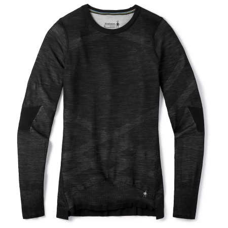 T-shirt fonctionnel femme Smartwool W Intraknit Thermal Merino Base Layer Crew noir BLK/WHTE STRPE