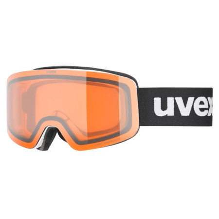 Masques ski Uvex PWDR LG noir / orange WHITE MATT DL/LASERGOLD-CLEAR S2