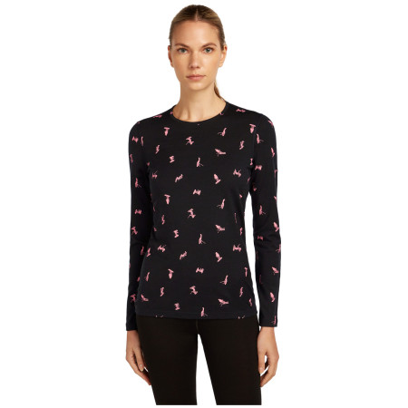 T-shirt fonctionnel femme Icebreaker Women Merino 200 Oasis LS Crewe Snow Day