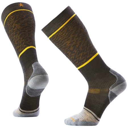 Chaussettes de ski Smartwool Snowboard Targeted Cushion Retro Line OTC noir / jaune CHARCOAL