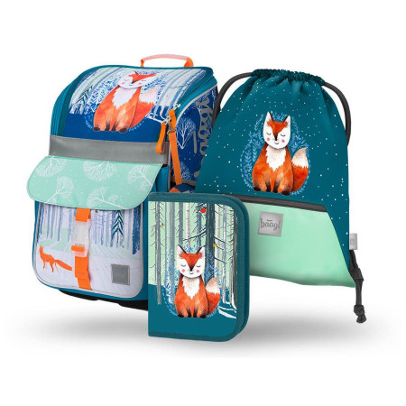 Kit sac à dos Baagl Zippy SET 3 Liška turquoise