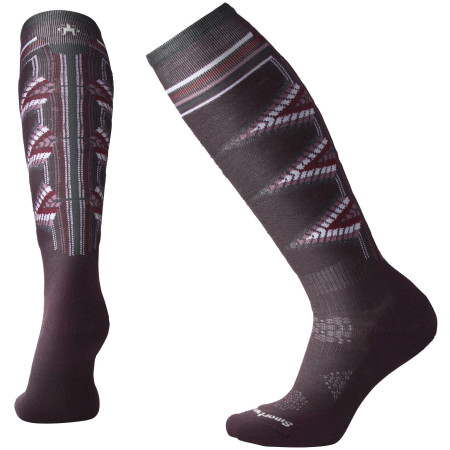 Chaussettes hautes femme Smartwool Phd Ski Light Pattern Women`s violet bordeaux