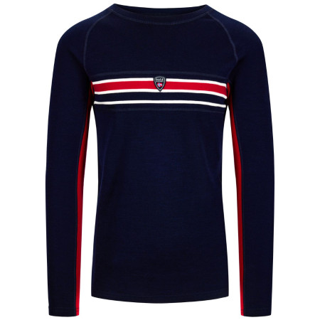 T-shirt fonctionnel homme Dale of Norway Aksla Masculine Baselayer Crew neck bleu foncé Navy Red OffWhite