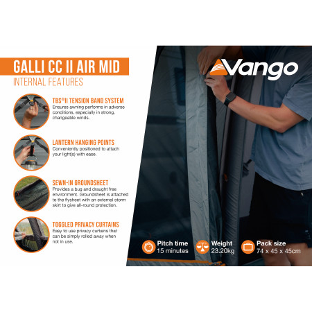 Tente caravane Vango Galli CC II Air Mid