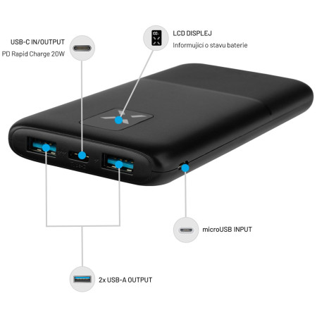 Banque d'énergie FIXED Zen 10 s LCD displejem