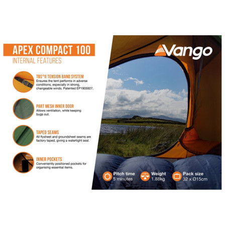 Tente de randonnée Vango Apex Compact 100