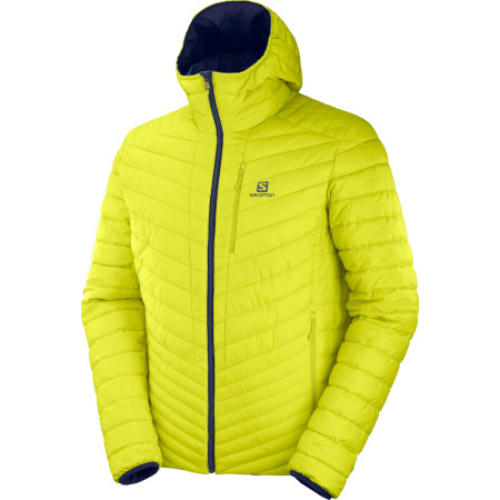 Veste homme Salomon Drifter Loft Hoodie vert - bleu NightSky/Citronelle