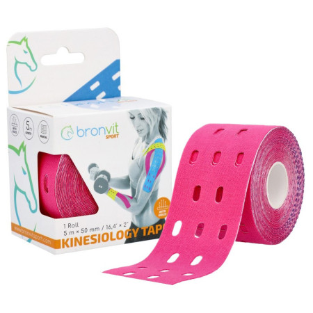 Bande kinésiologie BronVit Sport Kinesio Tape perforé