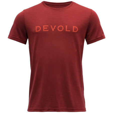 T-shirt homme Devold Logo Man Tee rouge Syrah
