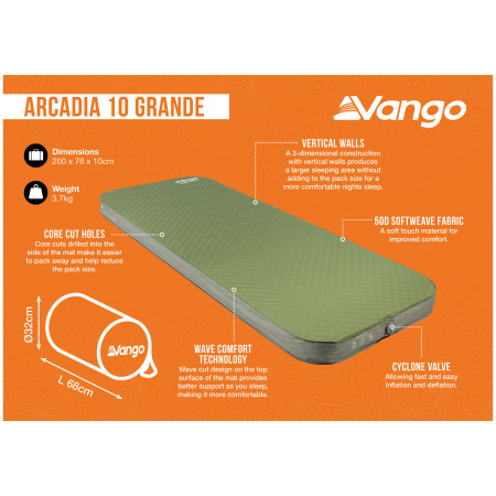 Matelas autogonflant Vango Arcadia 10 Grande