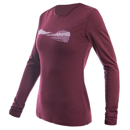 T-shirt femme Sensor Merino Air Pt Hills dl.rukáv rouge foncé Port Red