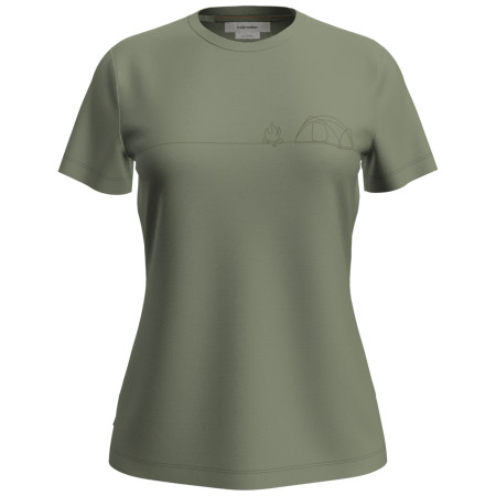 T-shirt fonctionnel femme Icebreaker W Mer 150 Tech Lite SS Tee Single Line C vert clair Lichen