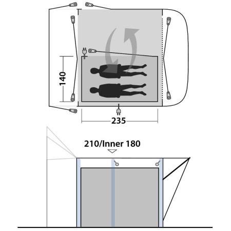 Cabine tente Outwell Inner Newburg 260