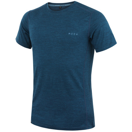T-shirt homme MOOA MerinoSilk 160 short bleu lagoon blue melange
