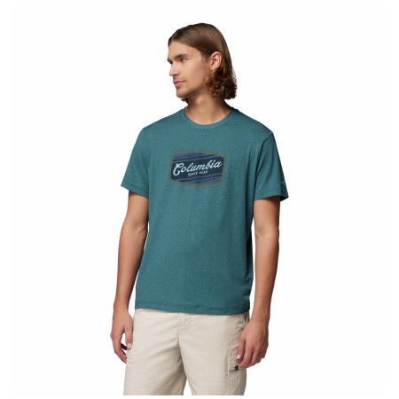 T-shirt homme Columbia Parsons Point™ SS Graphic Tee turquoise Everblue Heather, Badge Label