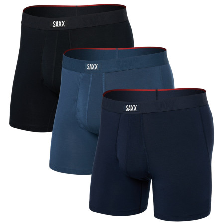 Caleçon homme Saxx Vibe Xtra Soft Comfort Boxer Brf Fly 3Pk bleu foncé dark denim/navy/black