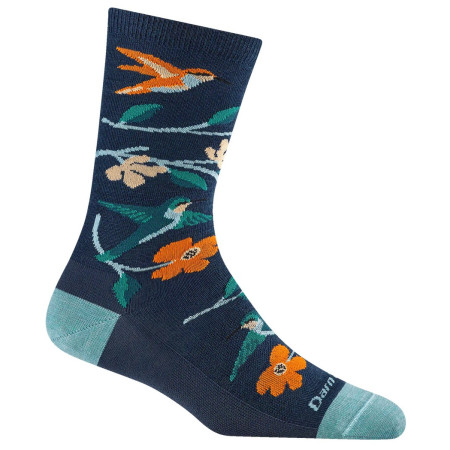 Chaussettes femme Darn Tough Birds Of A Feather Crew bleu foncé midnight