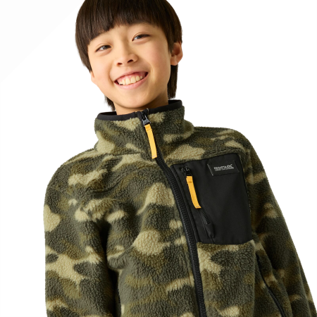 Sweat enfant Regatta Junior Frankie Warm Fleece Bark Green Camo