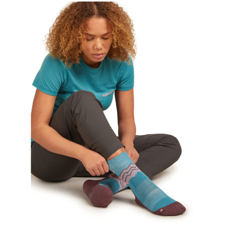 Chaussettes femme Icebreaker Women Merino Hike+ Medium Crew Across the Peaks
