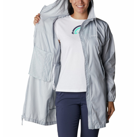 Coupe-vent femme Columbia Flash Challenger Long Windbreaker gris claire Cirrus Grey