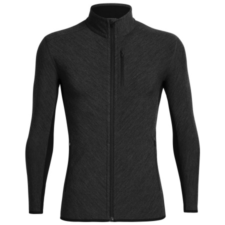 Sweatshirt fonctionnel homme Icebreaker Descender LS Zip gris foncé jet heather/black