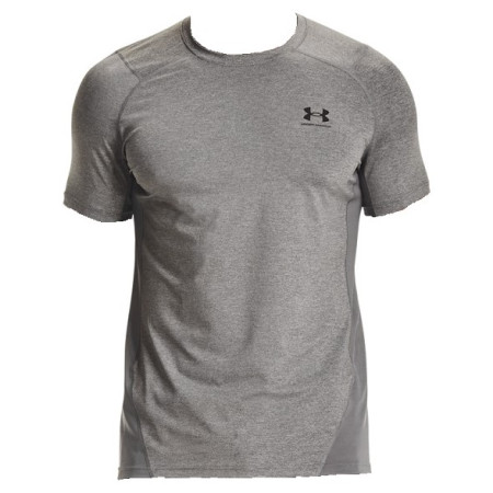 T-shirt homme Under Armour HG Armour Fitted SS girs CarbonHeather//Black