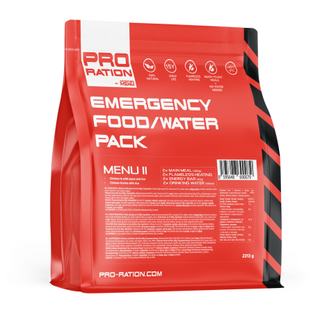 Repas Adventure Menu Emergency food/water pack, Menu II rouge red